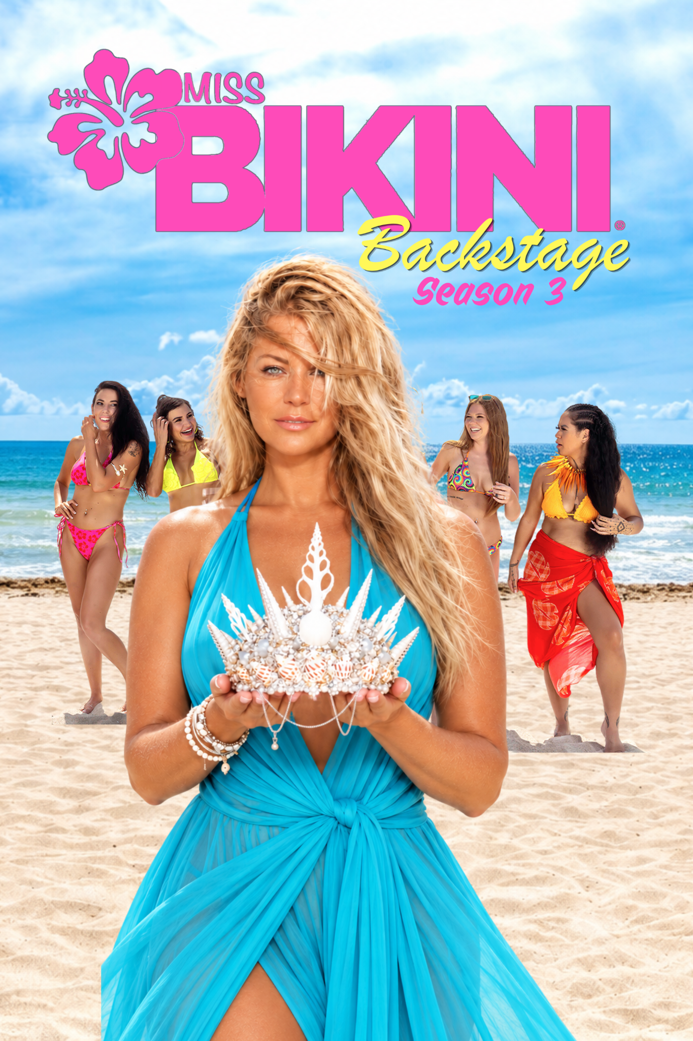 Miss Bikini Backstage Season 3 cast on the beach